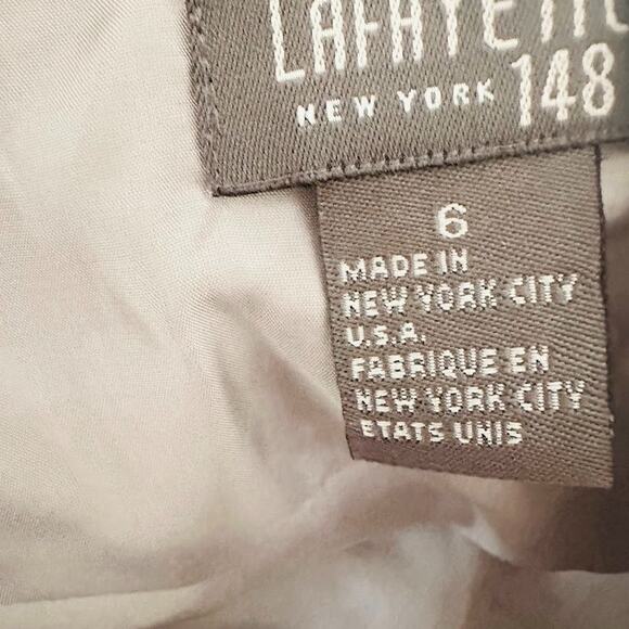 Lafayette 148 New York Maxi Skirt Size 6 Grey Wool Pencil Slit Laser Cut Career - Picture 8 of 12